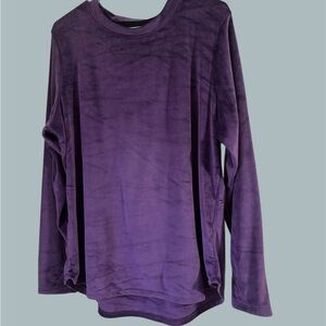 Cuddle Duds velour purple knit top